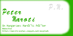 peter maroti business card