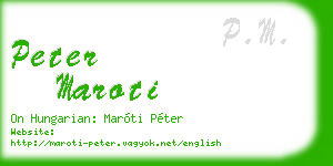 peter maroti business card